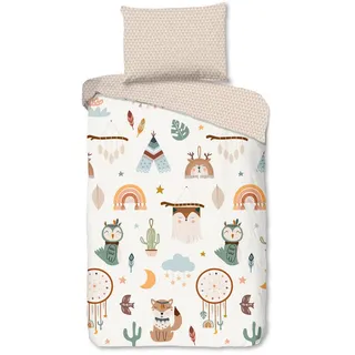 Kinderbettwäsche , Sandfarben, Beige , Textil , Boho , 140x200 cm , Oeko-Tex® Standard 100, BCI (Better Cotton Initiative) , atmungsaktiv , Heimtextilien, Bettwäsche & Leintücher, Kinderbettwäsche