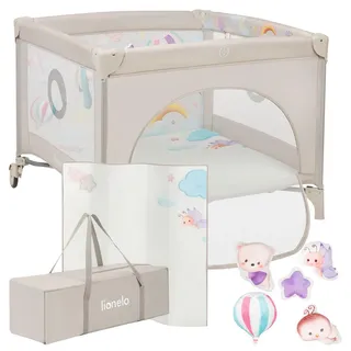 Lionelo Laufgitter , Beige , Textil , Wolken , 100x77x100 cm , Reach , zusammenklappbar , Babymöbel & Kindermöbel, Babyzimmer, Laufgitter