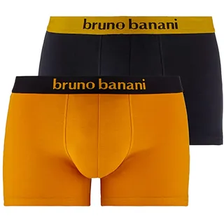 Bruno Banani Herren 2pack Flowing Boxershorts, Goldgelb/Schwarz // Schwarz/Goldgelb, XL EU