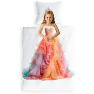 Carpe Sonno Kinderbettwäsche 135x200 cm Prinzessin – Renforcé Baumwolle | Kinder Bettwäsche für Jungen & Mädchen | 100 % Baumwolle, 2-tlg mit Reißverschluss | Kissenbezug 80x80