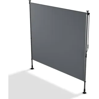 Juskys Senkrechtmarkise Barbados grau 200 x 310 cm , Grau , Textil , 200x310 cm , Sonnenschutz, Sichtschutz