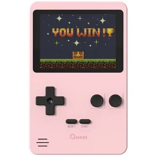 qware gaming Qware Retro Spielkonsole Handheld 240 Spiele für unterwegs Rosa