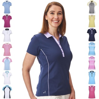 Under Par Damen Pro Qualität ärmellos Golf Poloshirts, 1826 – Marineblau/Lavendel, 38