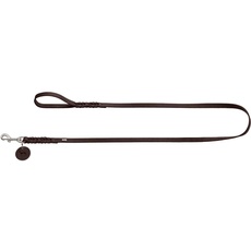 HUNTER SOLID EDUCATION Hundeführleine, Leder, geflochten, robust, weich, Handschlaufe, 1.1 x 150 cm, dunkelbraun