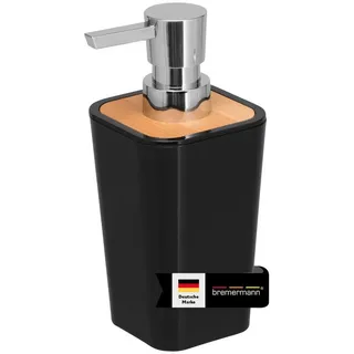 bremermann Seifenspender Calvi, aus Bambus und Kunststoff // Füllmenge 320 ml schwarz