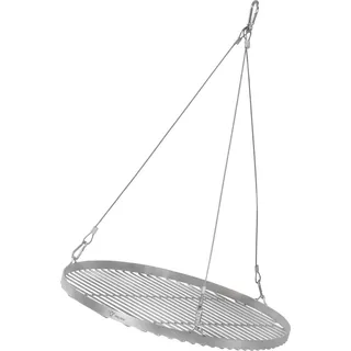 BBQ-Toro Edelstahl Grillrost Rund Ø 50 cm, BBQ Grillgitter mit Seilaufhängung, Hängegrill Rost - Silber
