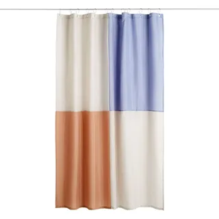 HAY Duschvorhang aus recyceltem Polyester und Edelstahl hergestellt, Farbe: Check Blue, Maße: 200 cm L x 180 cm B, AC465-A656