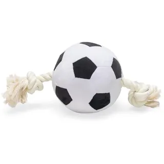 beeztees Fußball mit Seil 27x13x13 cm Schwarz/Weiß