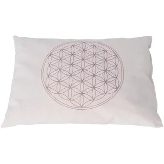 Zirbenholz-Kissen mit Blume des Lebens in Lila, 26 x 19 cm, Wärmekissen, Zirbenpolster