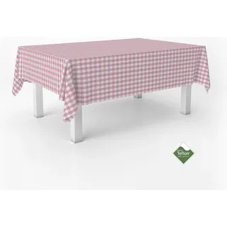 ECOMMERC3 Fleckabweisende Tischdecke für rechteckigen Tisch, Größe 100x140 cm | Schmutzabweisende Tischdecke, extra weich und wasserdicht, Rosa