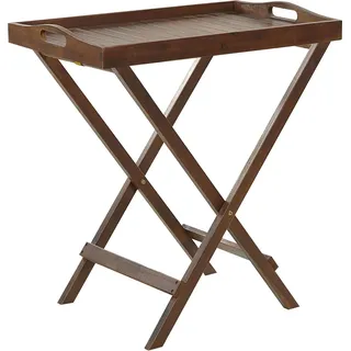 BELIANI Garten-Beistelltisch Dunkelbraun Akazienholz mit Abnehbarer Tischplatte Klappbar Modern Rustikal Terrasse Garten Balkon Ausstattung Holzmöbel - Braun