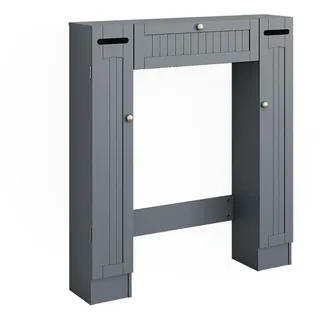 Vicco Toilettenschrank Bianco Grau 89 x 99 cm mit 2 Toilettenpapierspendern