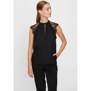 Vero Moda Vmmilla SL LACE Tee Ga Noos Schwarz S