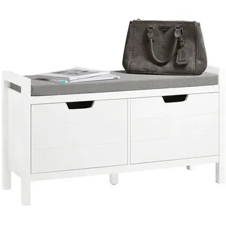 SoBuy Schuhbank Weiß , Holzwerkstoff , 91x50x30 cm , Garderobe, Garderobenbänke, Schuhbänke