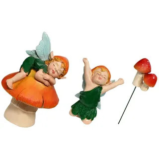 Milisten 3 Stück Pilz Elfen Deko aus Kunstharz Realistische Gartenfiguren mit Innovativem Design Dekorative und Leicht zu Reinigende Statue zur Heimdekoration für Blumentopf und Garten