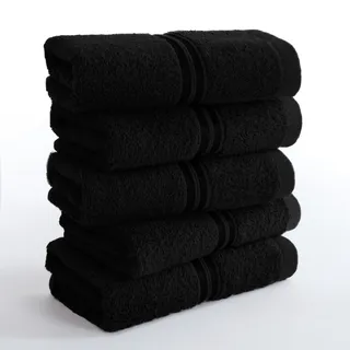 hammetex Handtuchset 30 x 50 cm schwarz 5-tlg.