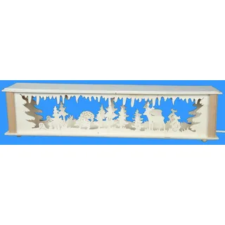 Schwibbogenerhöhung mit Igel und Hirsch Größe =72x10cm NEU Zubehör Lichterbogen