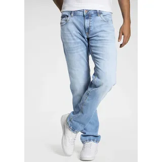Loose-fit-Jeans CAMP DAVID "CO:NO", Herren, Gr. 38, Länge 34, blau (light vintage), Denim/Jeans, Obermaterial: 99% Baumwolle, 1% Elasthan, unifarben, comfort fit lang, Jeans Loose-fit-Jeans, mit markanten Nähten und Stretch