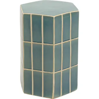 Kare Design Beistelltische Bliss Tile, Blau, Höhe 41 cm, stabil, Ablagetisch, Steintisch, Wohnzimmertisch, Blumenständer