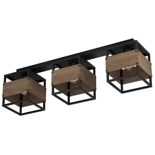 EGLO EVESHAM DECKENLEUCHTE 3XE27 SCHWARZES HOLZ