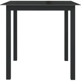 vidaXL Gartentisch Schwarz 80x80x74 cm Aluminium und Glas - Schwarz