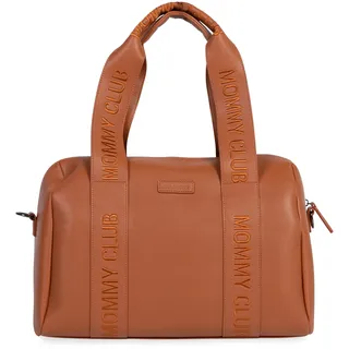 Childhome CHILDHOME, Baby Wickeltasche, Mommy Bag, Inklusive Wickelauflage, Viele Fächer, Kinderwagenbefestigung, Schultergurt, Veganes Leder, 22L, Mommy Club Signature, Braun