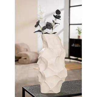 Gilde Vase Olbia Porzellan, Kegel 39 cm", beige Matt mit Muster