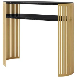 Mirjan24 Fikoli Konsolentisch 100x86x30 cm Gold/Schwarz