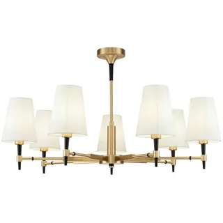 Maytoni Kronleuchter messing Metall, Textil, 88x49x88 cm - Ce gleichmäßige Lichtverteilung, Lampen / Leuchten, Innenbeleuchtung, Hängelampen