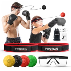 PROIRON Boxen Reflexball - Verbessern Sie die Reaktionsgeschwindigkeit und die Hand-Augen-Koordination, Reflex boxball Stirnband mit Schutzbrille für Kinder und Anfänger Heim Boxen Sports