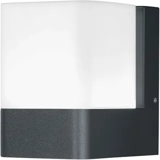 LEDVANCE Smarte LED Aussenleuchte für die Wand mit WiFi Technologie für Außen, RGB-Farben änderbar, aus dunkelgrauem Aluminium, Kompatibel mit Google und Alexa Voice Control, SMART+ WIFI CUBE WALL - Dunkelgrau