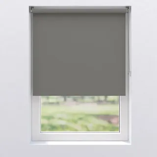 Verdunkelungsrollo , Grau, Hellgrau , Kunststoff , Uni , 60x150 cm , Länge universell einstellbar, beliebig kürzbar , Heimtextilien, Vorhänge, Rollos, Rollos