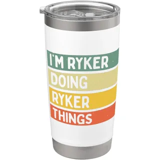 "I'm Ryker Doing Ryker Things" Lustiges personalisiertes Zitat Doppelwandiger Edelstahl-Thermobecher