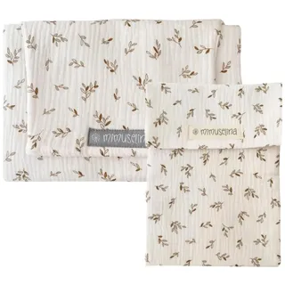 MIMUSELINA | Set mit tragbarer Wickelunterlage Unterwegs und Wickeltasche | Wasserdicht, Faltbar und aus 100% OEKO-TEX Baumwolle | Baby-Zubehör für unterwegs oder auf Reisen