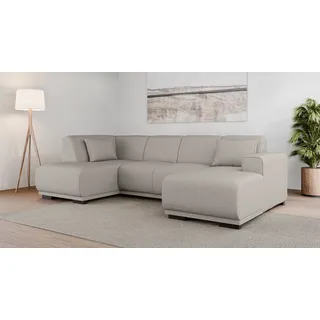 OTTO home Wohnlandschaft Polyester U-Form mit Recamiere rechts/links 3-Sitzer Beige