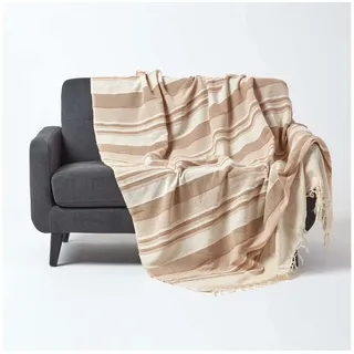 Homescapes Tagesdecke Morocco beige gestreift, 150 x 200 cm, - Homescapes