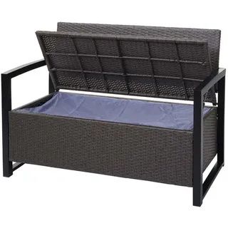 MCW Poly-Rattan 2ER Sitzbank Hellgrau, Cremeweiß , Hellgrau, Weiß , Kunststoff , 117x87x57 cm , Gartenmöbel, Gartenbänke