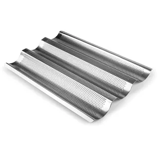 Ibili - 682103 - Blech für 3 Baguettes/Peruanische Tejas, Edelstahl