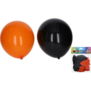 Aufblasbarer Ballon 30 cm – 10er-Set, Halloween - Schwarz, Orange