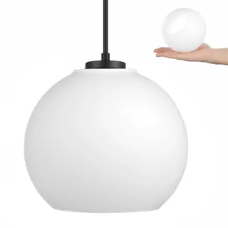 DIYEAH Lampenschirm Glas Weiß 2 Öffnungen 5.31x4.92in | 2 ÖFfnungen Design, FüR Kronleuchter, Deckenlampen Und Tischlampen, Kleine ÖFfnung 4.2 Cm, 1 Lampenschirm