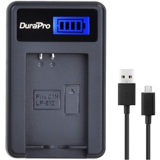 DuraPro LCD USB LP-E12 Akku Ladegerät für Canon EOS M, EOS 100D, EOS Rebel SL1, EOS Kiss X7 Digitalkameras