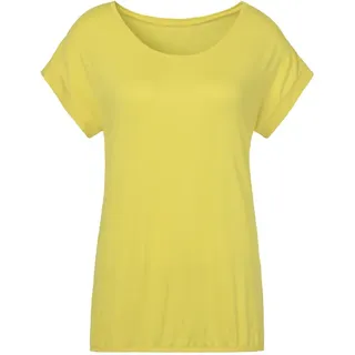 VIVANCE Kurzarmshirt »mit Gummizug im Bund« aus weichem Viskose-Stretch, gelb,