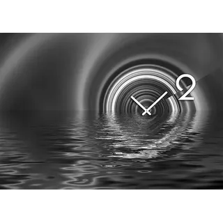 4352 Dixtime Designer Wanduhr, Wanduhren, Moderne Wohnraumuhr, Wanddeko 70cm x 100cm - Grau