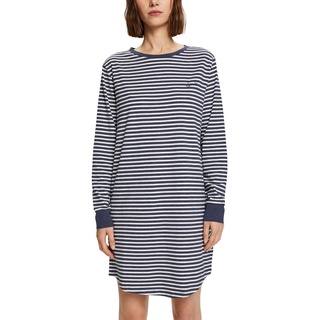 ESPRIT Damen MODERN Stripes CO NWSUS ns s_ls Nachthemd, Dark Blue 2, XXL