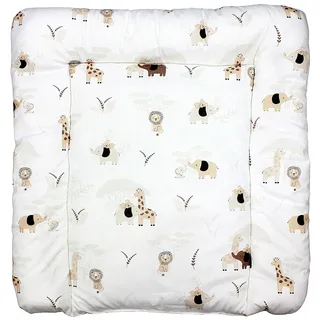 TupTam Baby Wickeltischauflage mit Baumwollbezug Gemustert, Farbe: Savanne Beige, Größe: 70 x 70 cm