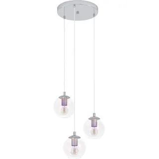 EGLO Hängeleuchte Ariscani 2 Pendellampe - Stahl - E27 - 3X60W - IP20", chrom, 3, Ø 42,5cm H: 110cm, 1 Stk., Leuchten, Hängeleuchte