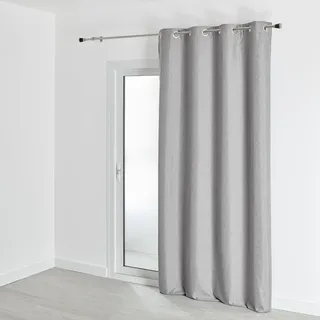 HomeMaison.com 100% blickdichter Vorhang in melierter Optik, grau, 140 x 260cm