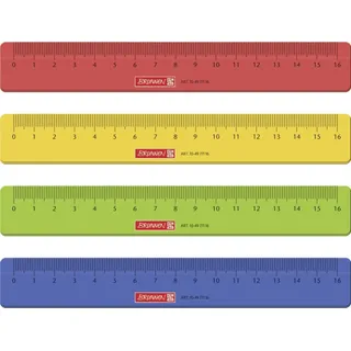 Brunnen Baier & Schneider Brunnen 104977116 Lineal für Schule und Büro 16 cm, 1 Stück (Sortiert)