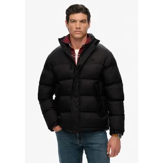 Steppjacke SUPERDRY "NON HOODED TECH PADDED JKT", Herren, Gr. L, schwarz, Web, Obermaterial: 100% Nylon, unifarben, loose fit, Jacken Steppjacke