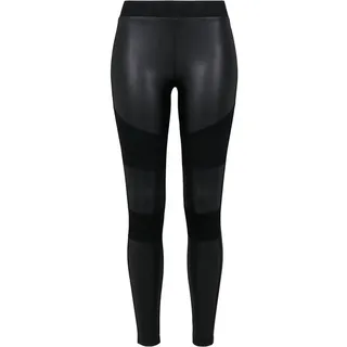 URBAN CLASSICS Ladies Fake Leather Tech Leggings Schwarz - L